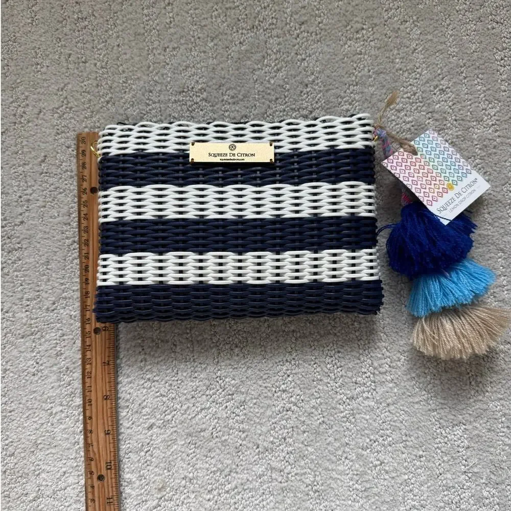 Squeeze de Citron small Navy Nautical Lemon Drop Clutch